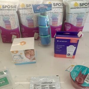 Lansinoh Sposie Breastmilk Storage Bags and baby accessories